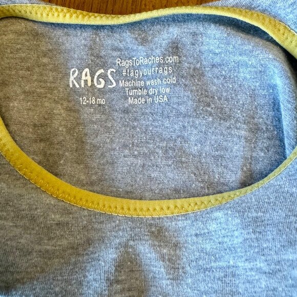 RAGS TO RACHES Floral One Piece Pocket Romper Girls 12-18 Mos Cotton Toddler - Picture 6 of 7